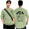 Kajaru Trendy Men Round Neck Printed Oversize Cotton Blend Tshirt