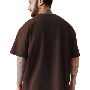 Men's Round Neck Oversized Half Sleeve Cotton Blend Loose Fit Baggy T-Shirt For Men