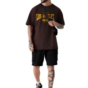 Men's Round Neck Oversized Half Sleeve Cotton Blend Loose Fit Baggy T-Shirt For Men