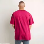 Men's Round Neck Oversized Half Sleeve Cotton Blend Loose Fit Baggy T-Shirt For Men