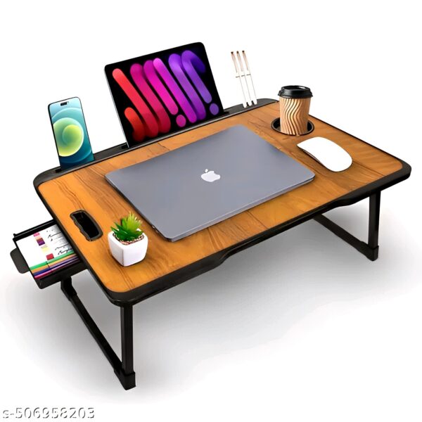 Foldable Wooden Mini Laptop Table For Bed, Study Table