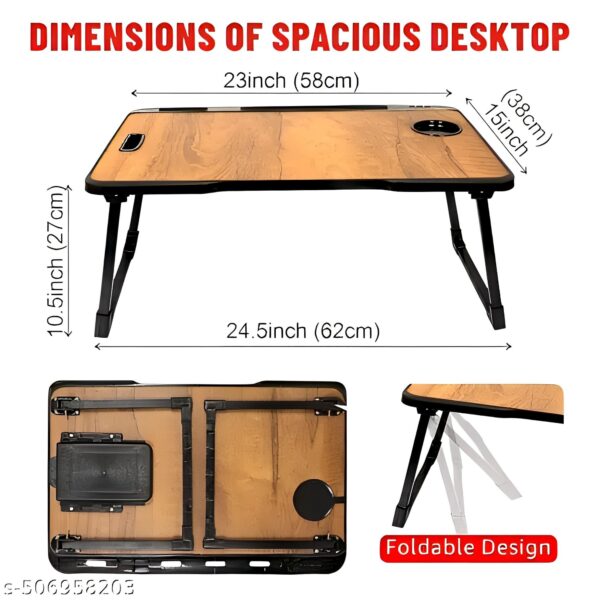Foldable Wooden Mini Laptop Table For Bed, Study Table