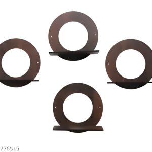 Round Wall Selves MDF (Medium Density Fiber) Wall Shelf  (Number of Shelves - 4, Brown)