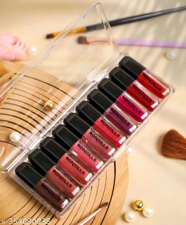 Long Lasting Waterproof Non Transfer Liquid Matte Lipstick Set of 10 Product Name: Ronzille Long Lasting Waterproof Non Transfer Liquid Matte Lipstick Set of 10