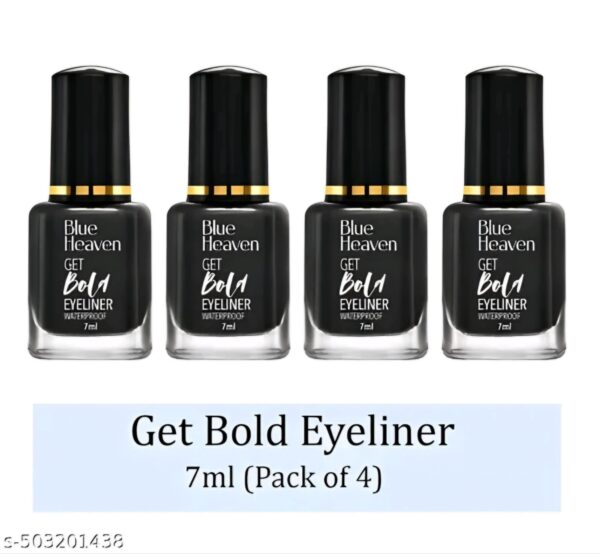 Blue Heaven Get Bold Eyeliner 7Ml Black (Pack of 4)