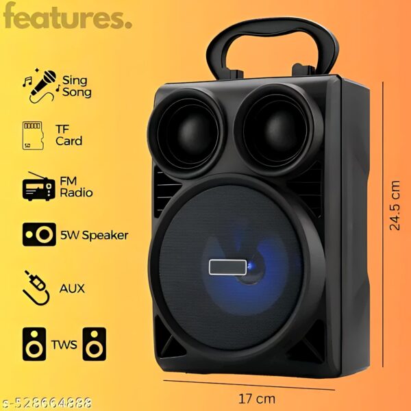Hot Selling Portable Bluetooth Karaoke Speaker with Mic | 5W Loud Sound, TWS, FM, AUX, LED Light Show – Wireless Party Speaker - Image 2