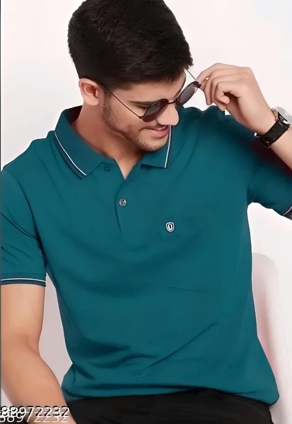 Men's Half Sleeve Solid Polo T-Shirt - Constructed from a Soft Cotton Blend for Unmatched Comfort