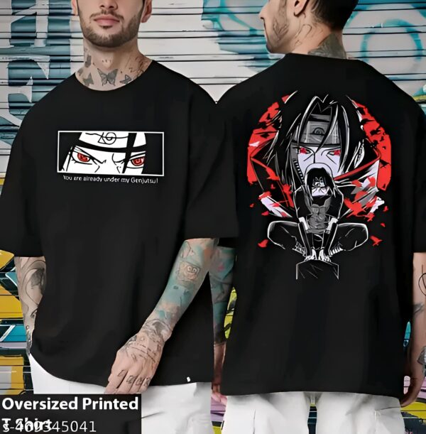 GARMIN Men Cotton Oversize Tshirts - Itachi Uchiha Naruto Manga Anime