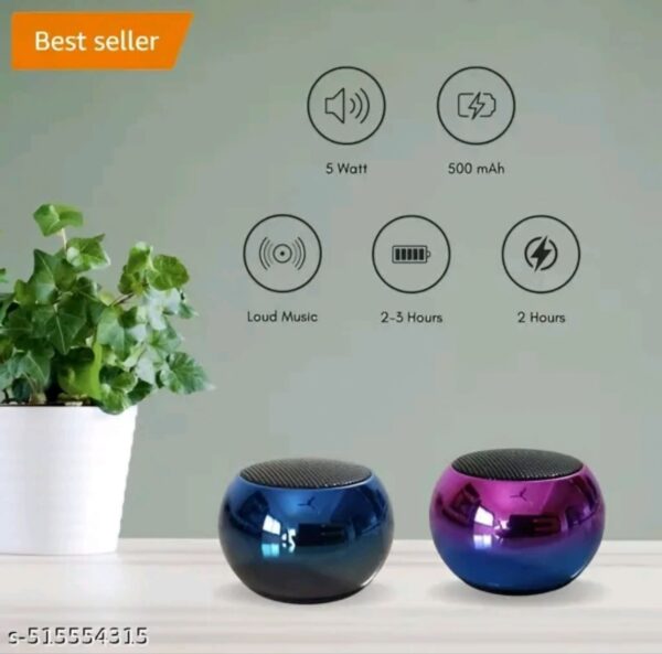 Bluetooth Speaker 4D Mini Electroplating Round Steel Speaker