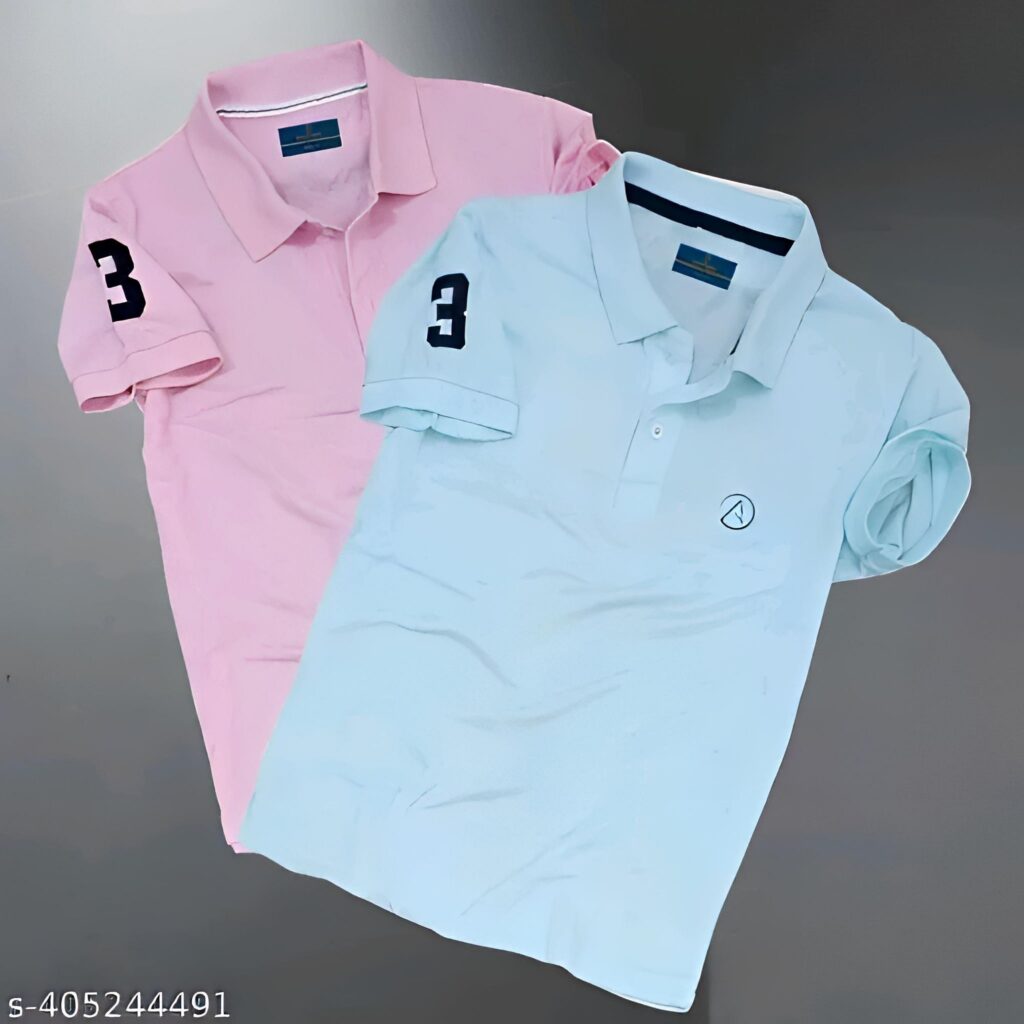 Men's Solid Polo T-Shirt, Casual Wear, Best Quality, Fashion Style In Pack Of 2