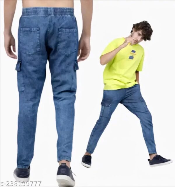 Men Denim Cargo Jeans