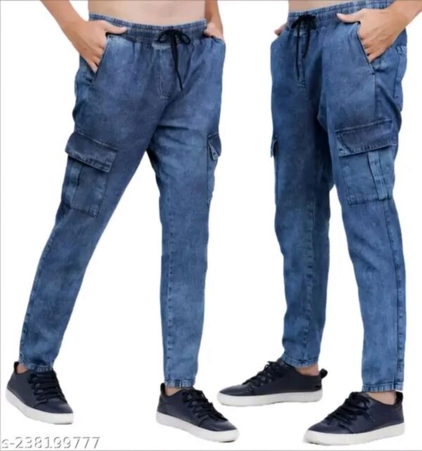 Men Denim Cargo Jeans