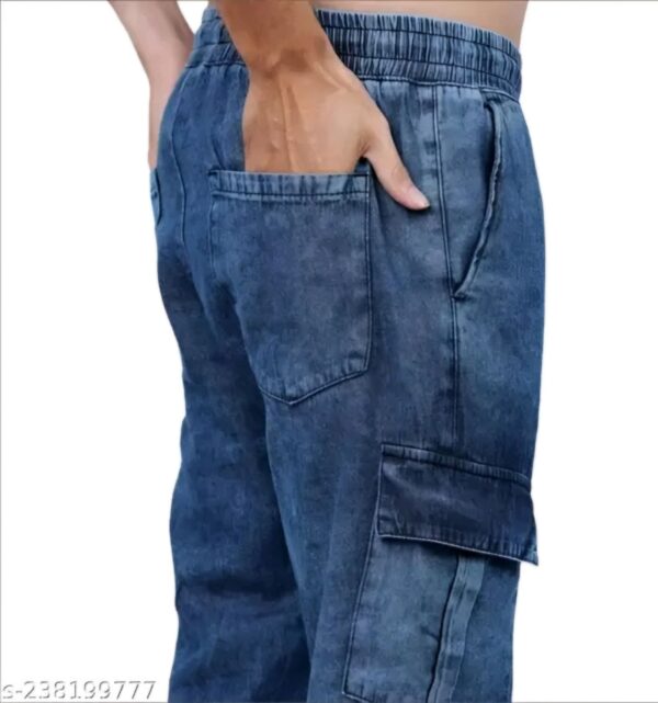 Men Denim Cargo Jeans