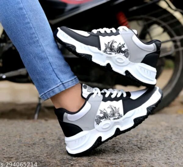 White Sports Shoes for Men's- Lace-Up Shoes, Perfect Walking & Running Shoes for Men
