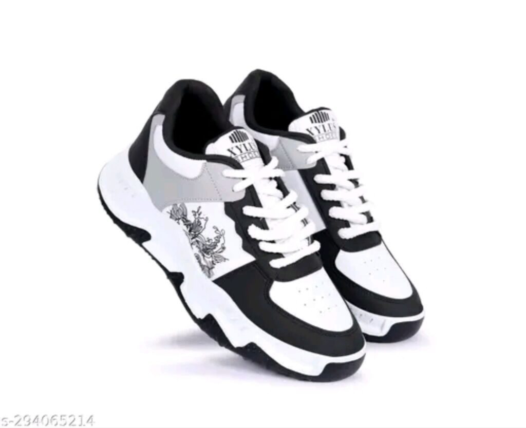 White Sports Shoes for Men's- Lace-Up Shoes, Perfect Walking & Running Shoes for Men