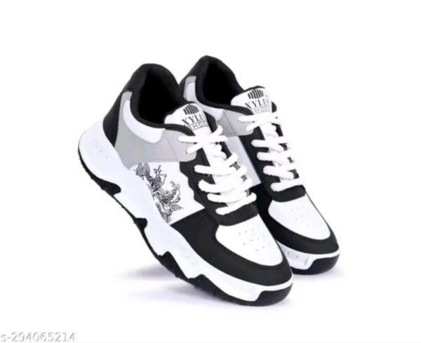 White Sports Shoes for Men's- Lace-Up Shoes, Perfect Walking & Running Shoes for Men