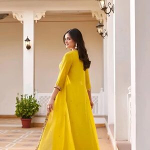 Embroidered Sleeveless Top & Palazzos With Shrug