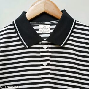 MACK Jonney Men's Striped Cotton Rich Polo T Shirt | Collar Tshirts | Half Sleeves | Stripe-Regular Fit