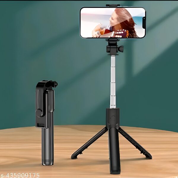 Wireless Bluetooth Foldable XT-02 (R1) 3-in-1 Selfie Stick Tripod Stand (Black)