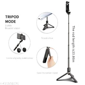 Wireless Bluetooth Foldable XT-02 (R1) 3-in-1 Selfie Stick Tripod Stand (Black)