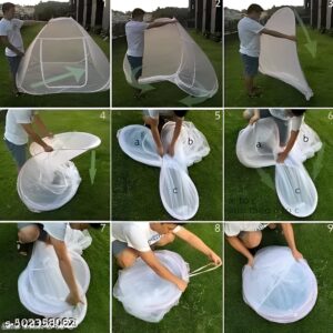 Polyester Foldable ( 6x6 ft ) Double Bed Mosquito Net (MACCHARDANI)
