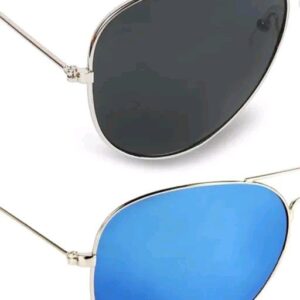 Sunglasses – Silver/Black or Blue Mirror