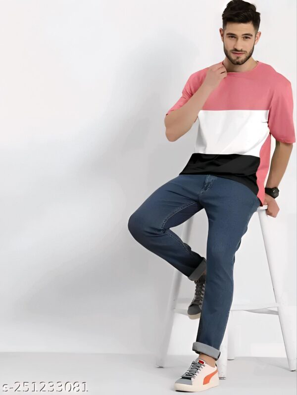 Men’s Color Block Round Neck T-Shirt