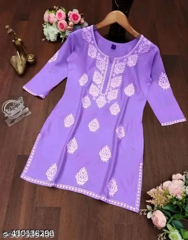 White Embroidery Short Top – New Stylish Daily & Party Wear Kurti
