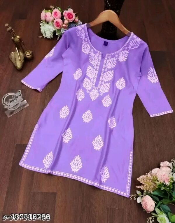 White Embroidery Short Top – New Stylish Daily & Party Wear Kurti