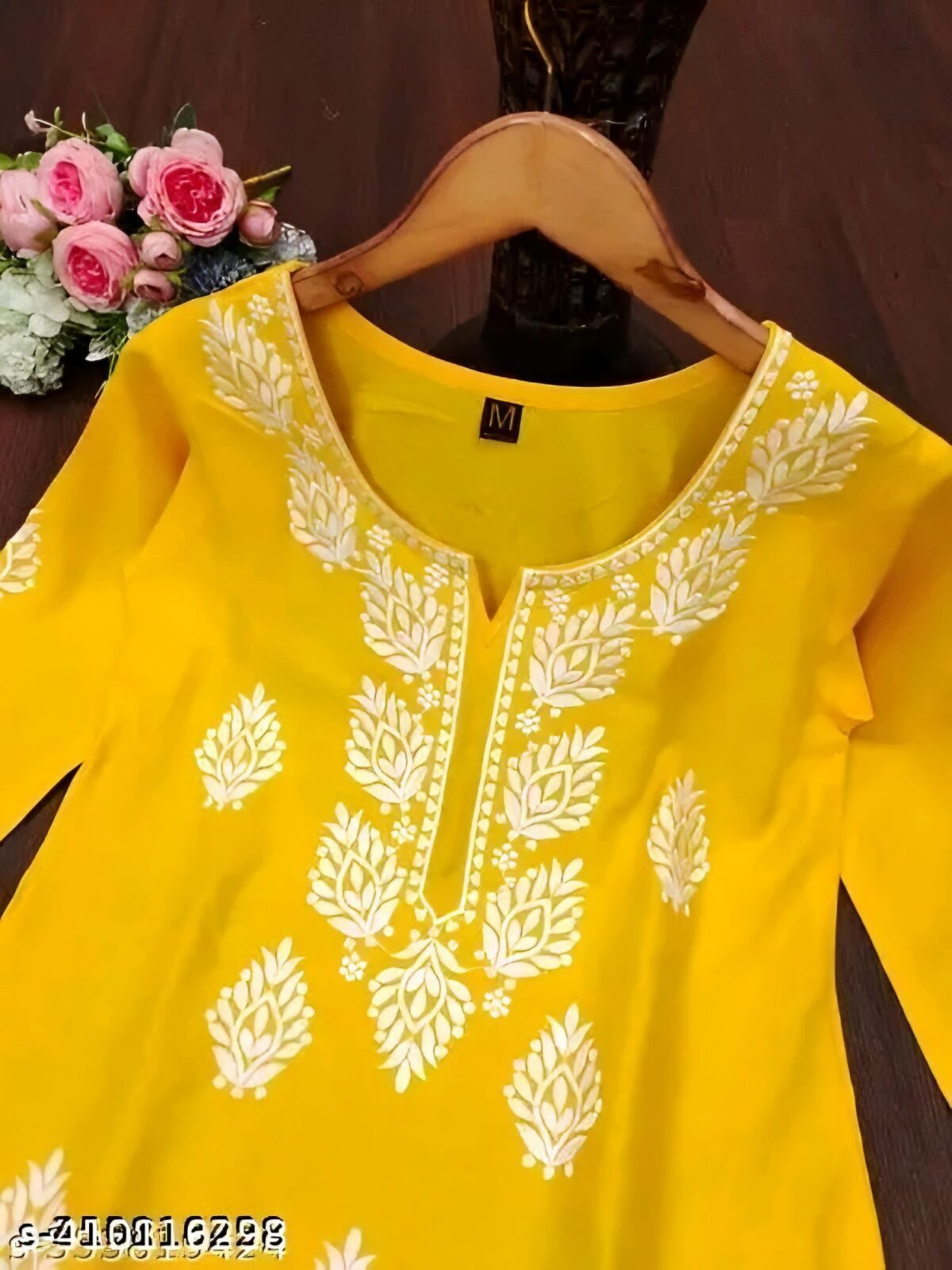 Kajal Yellow Embroidery Short Top – New Stylish Daily & Party Wear Kurti
