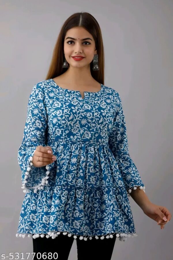 Women Pure Cotton Printed Western Top for Daily Casual Party Formal Wear