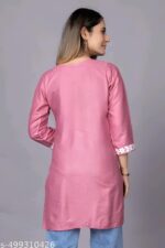 Women Trending Rayon Printed Short Kurta For Women & Girl's