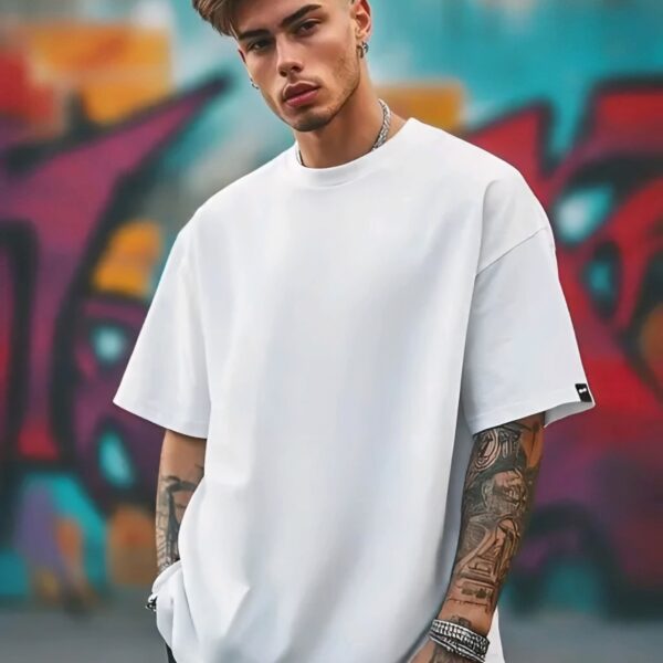 Men Oversized Casual Solid T Shirt