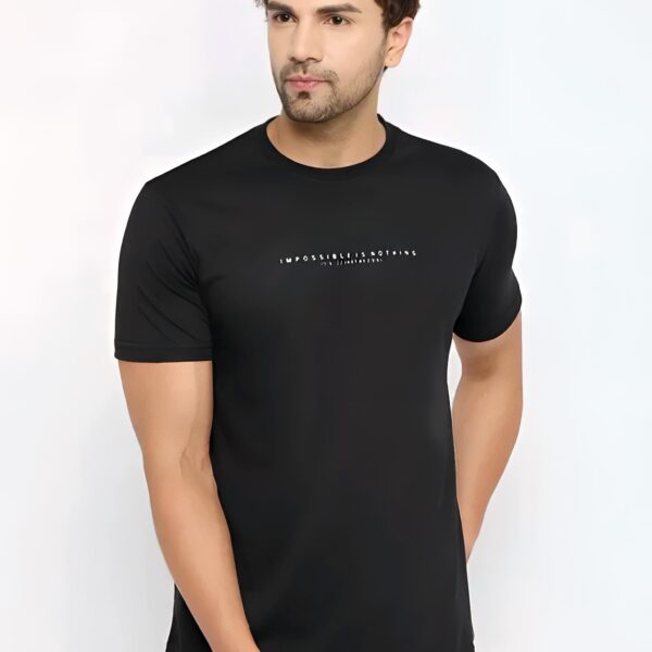 First Krush Mens Cotton Blend Black Casual Wear Regular Fit Printed Tshirt